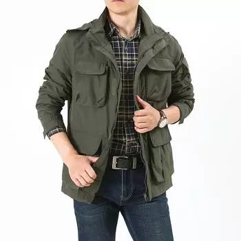Весенне-осенняя мужская многофункциональная куртка с карманами, куртка, повседневная куртка для активного отдыха, мужская куртка M синий