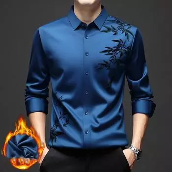 Весенне-осенняя мужская модная рубашка из флиса с длинными рукавами и принтом XXXXL чёрный