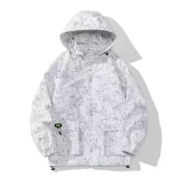 Весенне-осенняя мужская модная ветрозащитная куртка с капюшоном и принтом, съемная шапка, водонепроницаемая уличная одежда, куртка M
