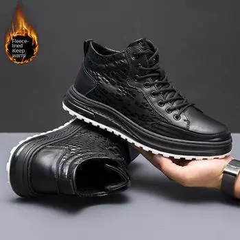 Весенне-осенняя мужская обувь из искусственной кожи. Удобная деловая повседневная мужская обувь для досок, которая поможет добавить хлопковую теплую популярную кожаную обувь. 39