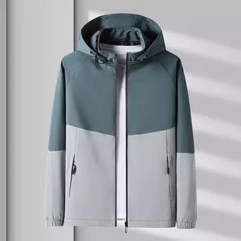 Весенне-осенняя мужская повседневная куртка с капюшоном Slim Fit Business Trend Outwear M зелёный