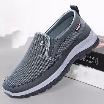 Весенне-осенняя мужская повседневная обувь на мягкой подошве с противоскользящим покрытием 44 чёрный