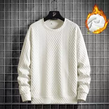 Весенне-осенняя мужская повседневная толстовка большого размера с круглым вырезом и длинным рукавом S чёрный