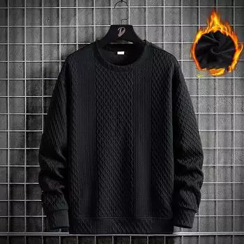 Весенне-осенняя мужская повседневная толстовка большого размера с круглым вырезом и длинным рукавом 8XL белый