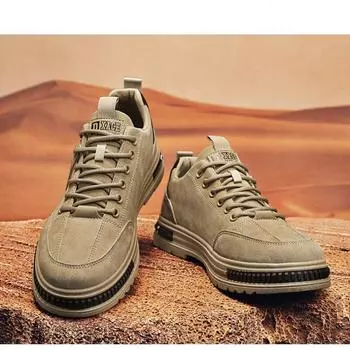 Весенне-осенняя мужская рабочая обувь, модная повседневная обувь Zapatillas De Hombre 2024 для мужчин, мужские лоферы на платформе, Sapatos Masculinos 39 чёрный