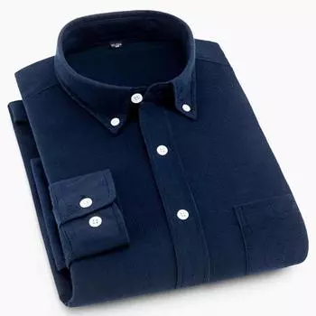 Весенне-осенняя мужская рубашка, однотонная вельветовая рубашка с длинным рукавом и карманами, винтажная вельветовая рубашка с воротником на пуговицах