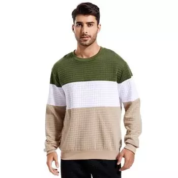 Весенне-осенняя мужская толстовка с капюшоном с контрастными цветными вставками, повседневная спортивная толстовка с капюшоном, мужское пальто, пуловеры и длинные рукава (Мужской) S