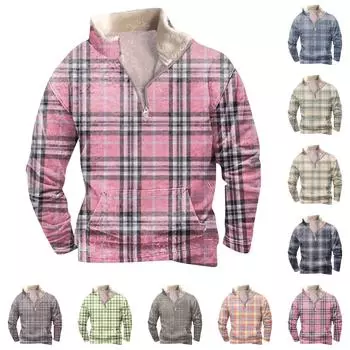 Весенне-осенняя мужская толстовка с воротником-стойкой на открытом воздухе, повседневные свитера, топы L коричневый