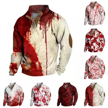 Весенне-осенняя мужская толстовка с воротником-стойкой на открытом воздухе, повседневные свитера, топы M