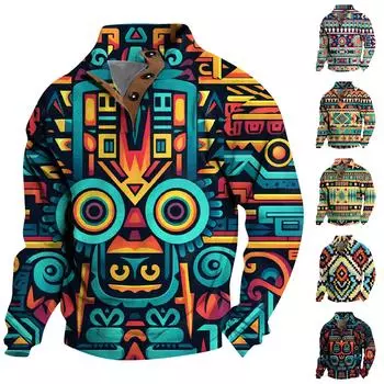 Весенне-осенняя мужская толстовка с воротником-стойкой на открытом воздухе, повседневные свитера, топы L циан