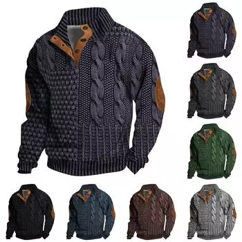 Весенне-осенняя мужская толстовка с воротником-стойкой на открытом воздухе, повседневные свитера, топы XXXXL синий