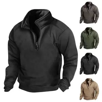 Весенне-осенняя мужская толстовка с воротником-стойкой на открытом воздухе, повседневные свитера, топы XXL