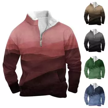 Весенне-осенняя мужская толстовка с воротником-стойкой на открытом воздухе, повседневные свитера, топы XXXXXL чёрный