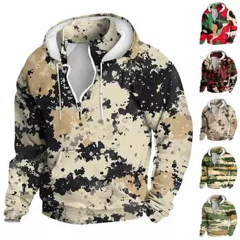 Весенне-осенняя мужская толстовка с воротником-стойкой на открытом воздухе, повседневные свитера, топы XXL зелёный