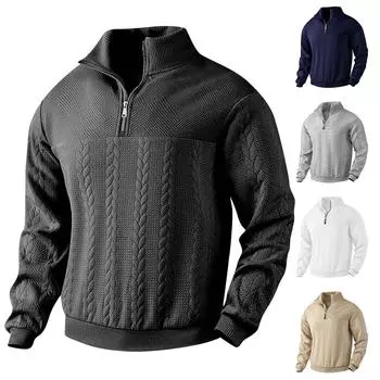 Весенне-осенняя мужская толстовка с воротником-стойкой на открытом воздухе, повседневные свитера, топы XL
