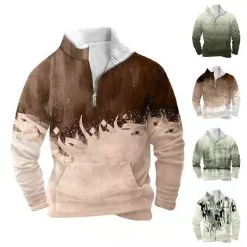 Весенне-осенняя мужская толстовка с воротником-стойкой на открытом воздухе, повседневные свитера, топы XXXXL коричневый