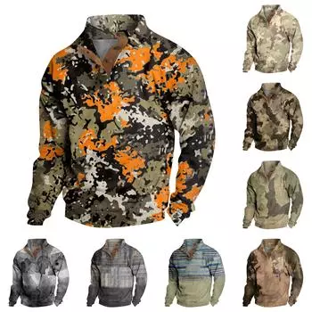 Весенне-осенняя мужская толстовка с воротником-стойкой на открытом воздухе, повседневные свитера, топы L