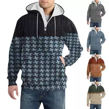 Весенне-осенняя мужская толстовка с воротником-стойкой на открытом воздухе, повседневные свитера, топы XXL синий