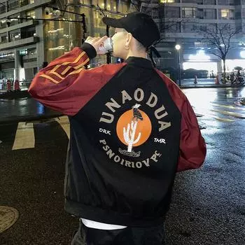 Весенне-осенняя мужская универсальная бейсбольная куртка, свободная студенческая куртка M