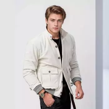 Весенне-осенняя мужская вельветовая куртка в тон цвета Куртка Мужская верхняя часть M белый