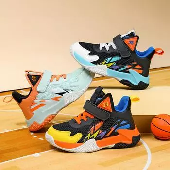 Весенне-осенняя нескользящая износостойкая баскетбольная спортивная обувь для мальчиков Детская спортивная повседневная обувь Детская обувь 31 серый