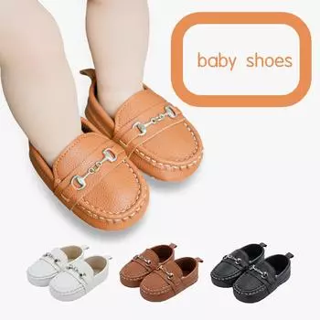 Весенне-осенняя новая детская обувь для детей 0-1 года в британском стиле, детская прогулочная обувь на мягкой подошве, обувь в виде фасоли, кожаная обувь 11 белый