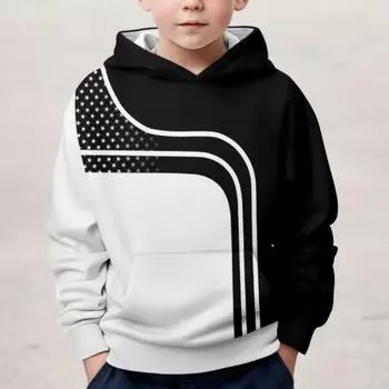 Весенне-осенняя новая детская одежда, толстовка с капюшоном и длинными рукавами со звездами и 3d принтом, повседневная дышащая спортивная одежда для мальчиков 100CM