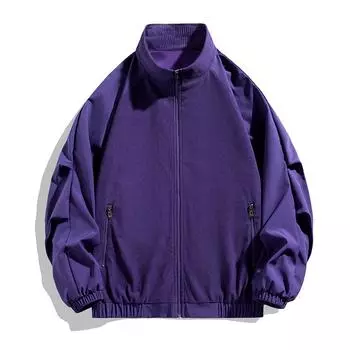 Весенне-осенняя новая модная брендовая вельветовая бейсбольная куртка, молодежная повседневная рубашка, куртка с воротником-стойкой M коричневый