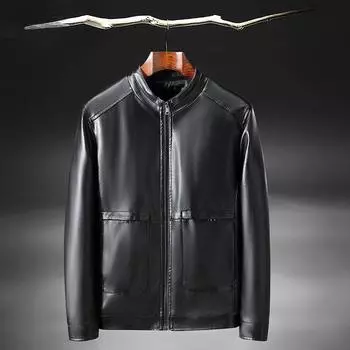 Весенне-осенняя новая мужская модная одежда, тонкая мужская куртка со стоячим воротником, повседневное мужское пальто 50 коричневый