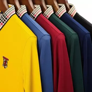 Весенне-осенняя новая мужская рубашка поло с длинными рукавами с лацканами, мужская модная футболка с вышивкой, мужская футболка-поло M