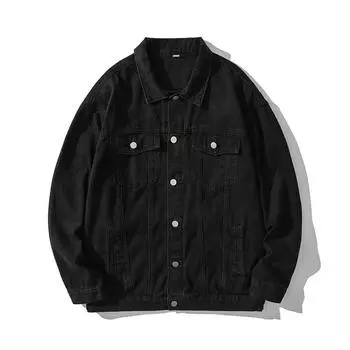 Весенне-осенняя новая мужская свободная джинсовая куртка в стиле ретро для пары, повседневное пальто, одежда S темно-синий
