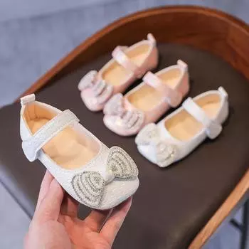 Весенне-осенняя новая обувь принцессы. Модная и освежающая детская обувь. Дышащая детская обувь. Мягкая и легкая обувь для девочек. 21 белый