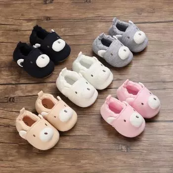 Весенне-осенняя обувь для малышей 0-1 года, детская обувь с мягкой подошвой, комплект хлопковой обуви с мультяшной подошвой 11 белый