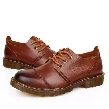 Весенне-осенняя обувь для отдыха из дышащей кожи, повседневная мужская обувь, верх из говяжьей кожи, износостойкие комбинезоны, обувь с большой головой 38