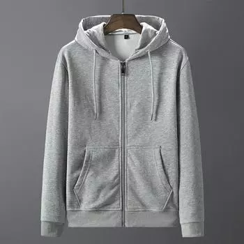 Весенне-осенняя однотонная толстовка с капюшоном для мужчин, хлопковый кардиган, парное пальто, свободная толстовка с капюшоном на молнии, женская, топ-тренд S