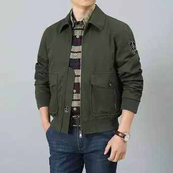 Весенне-осенняя повседневная летная куртка мужская молодежная большого размера свободная рабочая куртка мужской летный костюм в корейском стиле M