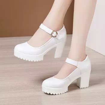 Весенне-осенняя повседневная модная женская обувь с острым носком и квадратным каблуком 8 см, новые элегантные удобные туфли на высоком каблуке для банкетов 34 красный