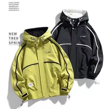 Весенне-осенняя японская мужская куртка больших размеров, мужская повседневная рабочая куртка для активного отдыха, верхняя одежда L чёрный