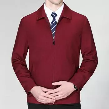 Весенне-осенняя шерстяная куртка среднего возраста, одежда для папы, деловая повседневная мужская верхняя одежда, мужские шерстяные топы с лацканами высокого класса 170