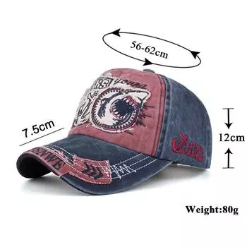 Весенне-осенняя шляпа от солнца для мужчин и женщин, модная кепка Shark Personality, новая выстиранная бейсболка Adjustable синий
