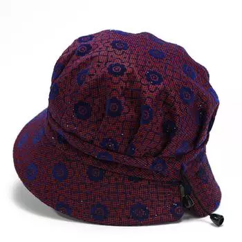 Весенне-осенняя шляпа-тент для пожилых женщин среднего возраста, летняя шляпа для мам-рыбаков, тонкая шляпа для пожилых женщин, тканевая шляпа для бабушек M56-58cm красный