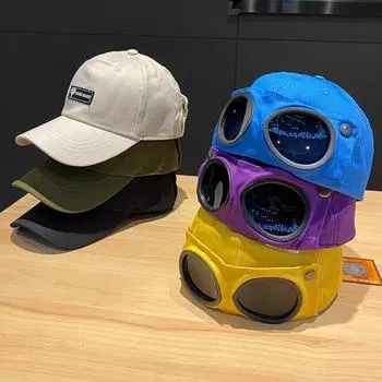 Весенне-осенняя шляпа, женская пилотская шляпа, мужская бейсбольная кепка, персонализированные солнцезащитные очки, универсальная модная парная шляпа, уличная кепка Adjustable чёрный