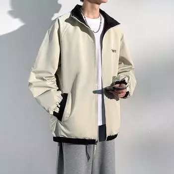 Весенне-осенняя спортивная повседневная куртка мужская весенне-осенняя куртка для активного отдыха M чёрный