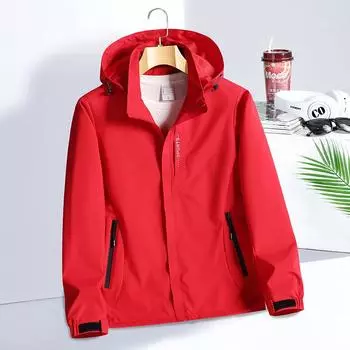 Весенне-осенняя спортивная тонкая куртка из жесткого материала на открытом воздухе XXXXL чёрный