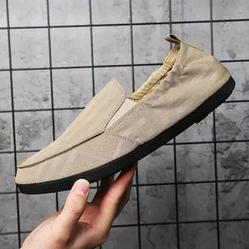 Весенне-осенняя тканевая обувь, мужские лоферы, брендовая мужская обувь на плоской подошве, мягкая крутая уличная обувь для молодых людей 39 серый