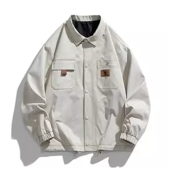 Весенне-осенняя тонкая куртка, пальто с лацканами, ветрозащитная уличная стильная одежда, мужская ветровка L чёрный