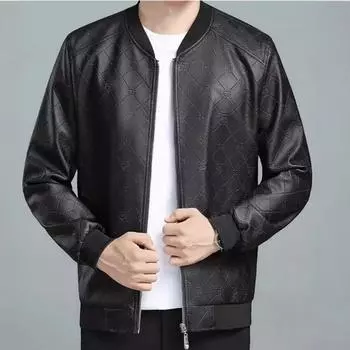 Весенне-осенняя тонкая куртка с бейсбольным воротником, повседневная, с рисунком головы тигра, повседневная, модная кожаная куртка, мужская одежда 52