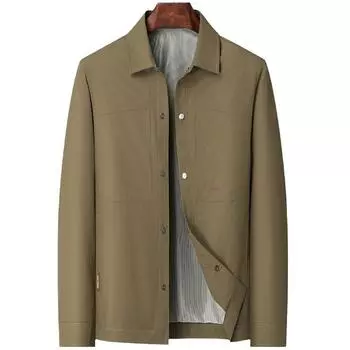 Весенне-осенняя тонкая удобная дышащая хлопковая куртка мужская повседневная куртка с лацканами мужская куртка M
