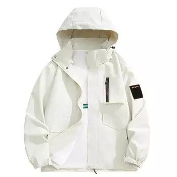 Весенне-осенняя ветрозащитная и водонепроницаемая рабочая куртка для мужчин, свободный крой для подростков, повседневная куртка для штурмового костюма на открытом воздухе 8XL белый