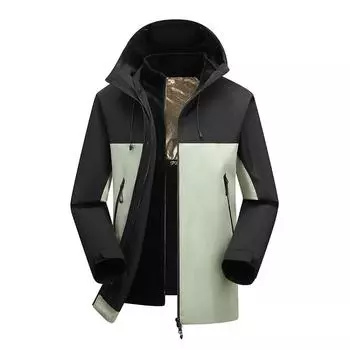 Весенне-осенняя ветрозащитная водонепроницаемая куртка для альпинизма в ретро-цветах с капюшоном S